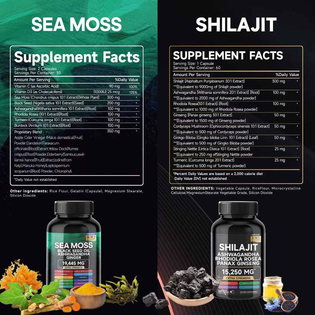 Sea Moss + Shilajit Supplement Bundle